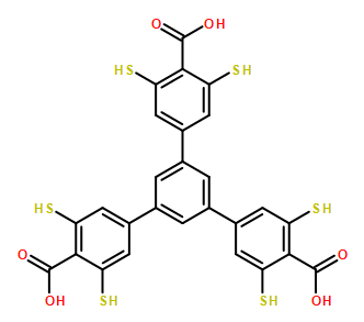 5'-(4-carboxy-3,5-dimercaptophenyl)-3,3'',5,5''-tetramercapto-[1,1':3',1''-terphenyl]-4,4''-dicarboxylic acid